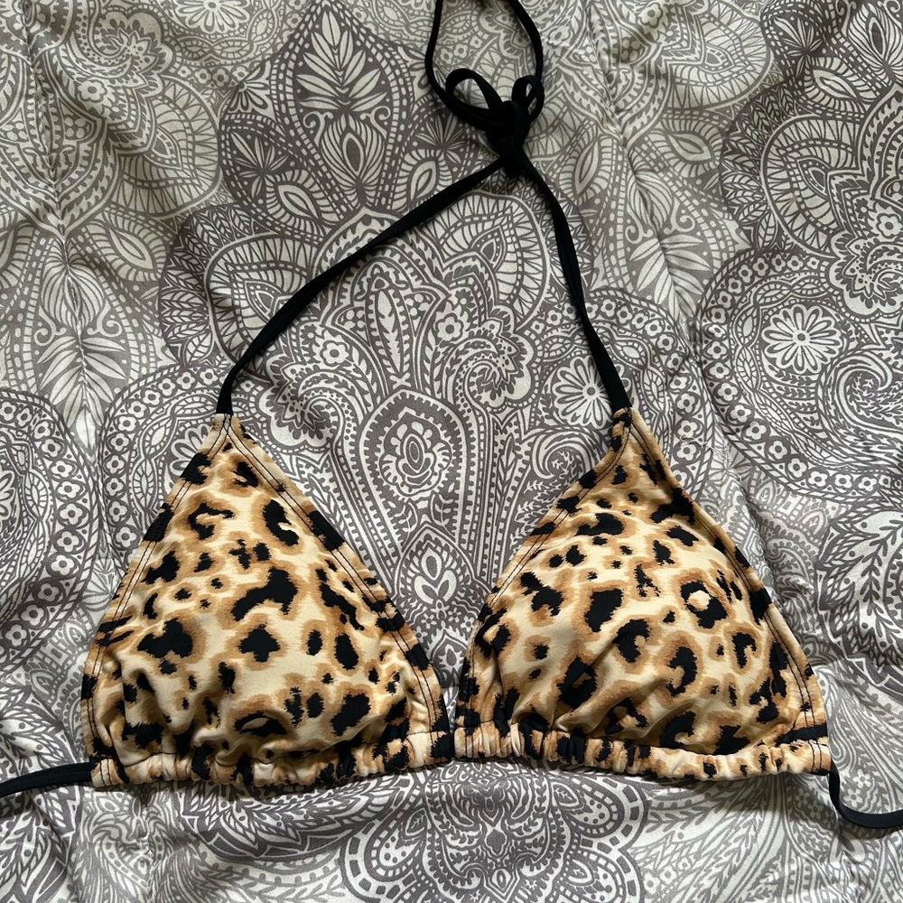 Leopard Print Bikini Top